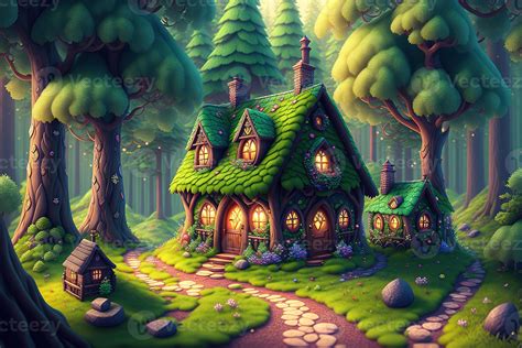 fantasy cottage in the woods